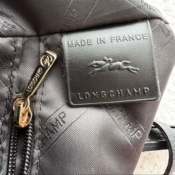 Longchamp Penelope Leather Tote Bag Purse Black Large Overnighter made in France - Picture 14 of 16